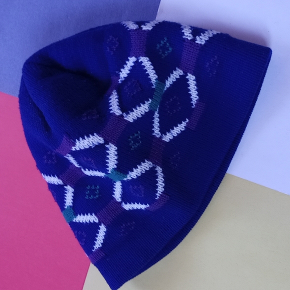 Vintage 1990s Purple Winter Hat Toque - Picture 5 of 6